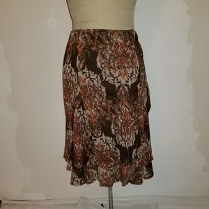 212 Collection brown floral skirt  Sz M